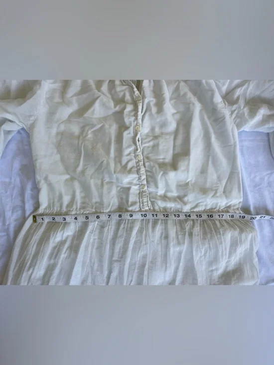 Cotton Silk Blend Romantic Lightweight M/L Tiered Lined Midi Dress - Picture 6 of 9